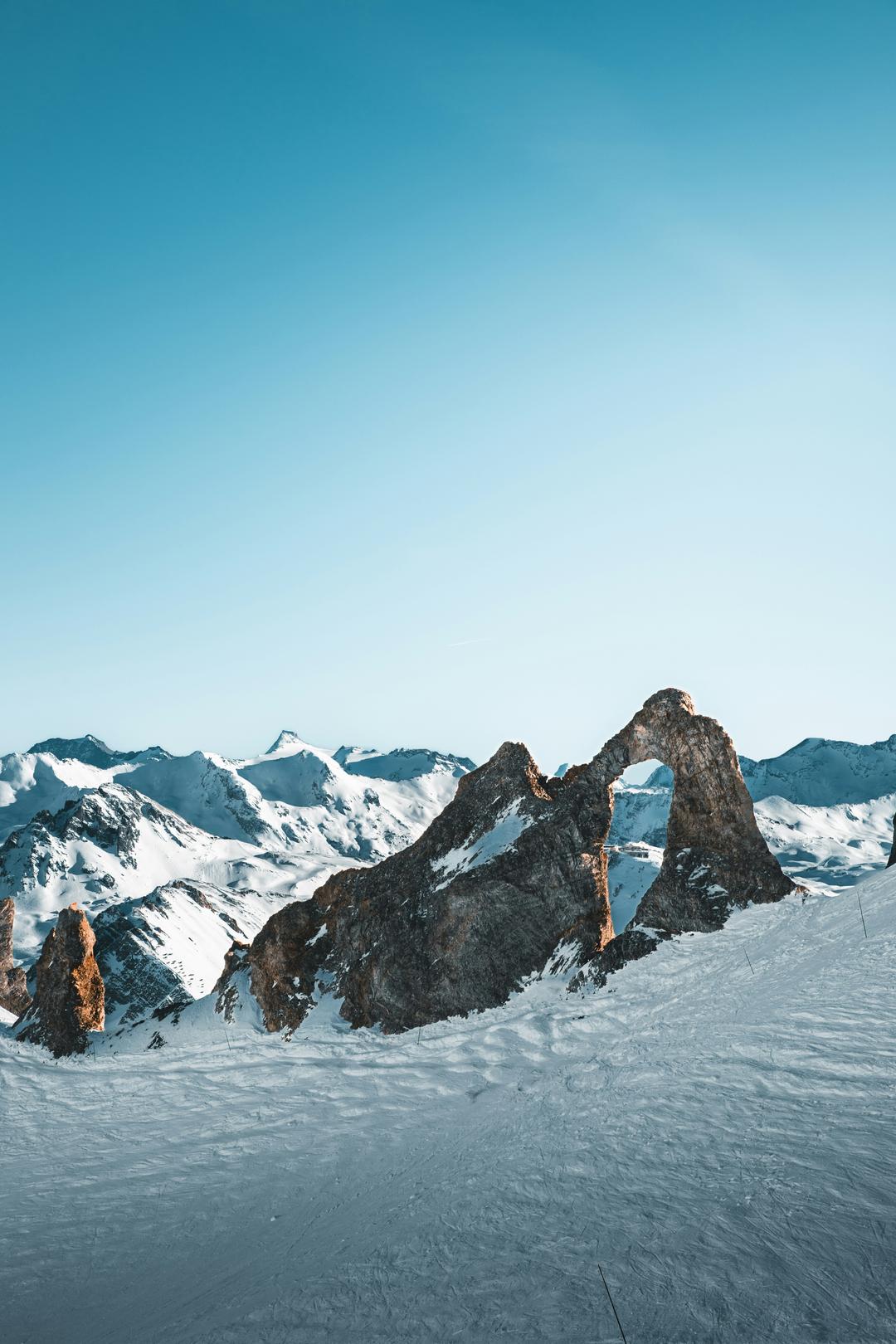 A moutain with ice